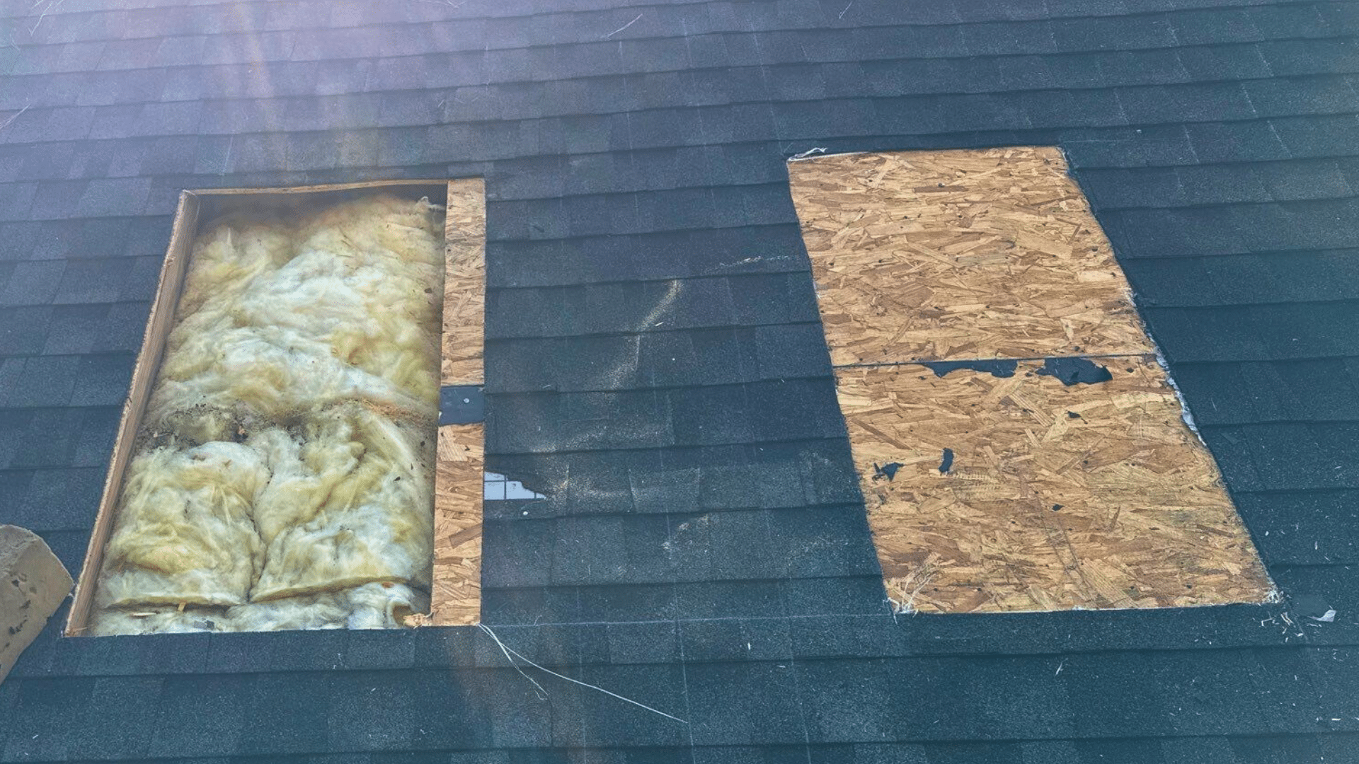 Cut Skylight Installation Home Services Willow Ash Roofing SC